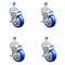 Service Caster 4 Inch SS Blue Polyurethane Wheel Swivel 1/2 Inch Threaded Stem Caster Set Brake SCC-SSTS20S414-PPUB-BLU-TLB-121315-4 - alternate 1